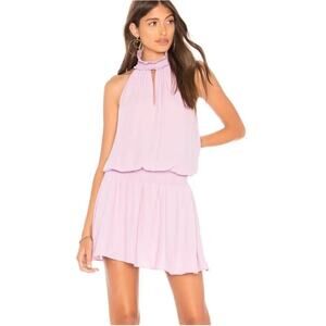 Amanda Uprichard Kimmie Lilac Sleeveless High Neck Drop Waist Dress Size Small